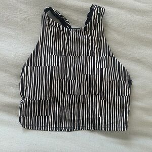 Athleta Black and White Striped Top